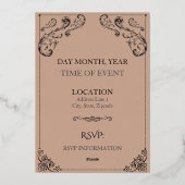 Donkerrood Royalty-Folie bruiloft uitnodiging (Achterkant)