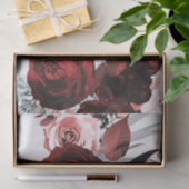 Donkerrood & Roze Bloemig Groenelementen Wit Bruil Tissuepapier (Geschenk)