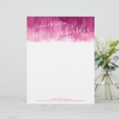 Donkerrood roze moderne kunst paar letterhead briefhoofd ontwerp (Staand voorkant)