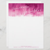 Donkerrood roze moderne kunst paar letterhead briefhoofd ontwerp (Voorkant / Achterkant)