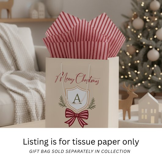 Donkerrood Roze Rustiek Gestreept Tissuepapier