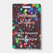 Donkerrood Sparkling ID Badge (Voorzijde)