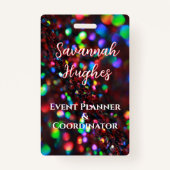 Donkerrood Sparkling ID Badge (Voorkant)