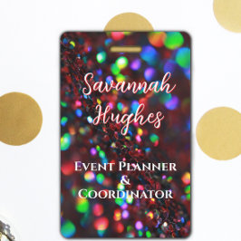 Donkerrood Sparkling ID Badge