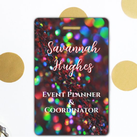 Donkerrood Sparkling ID Badge