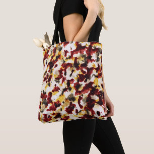 Donkerrood Tannenhout Zwart Goud Tote Bag