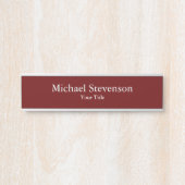 Donkerrood Uniek Elegant Modern Minimalist Deurbordje (Voorkant)