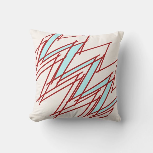 Donkerrood vierkant Aqua Lightning Strike Design Kussen (Voorkant)