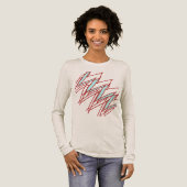 Donkerrood vierkant Aqua Lightning Strike Design Tri-Blend Shirt (Voorkant)