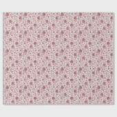 Donkerrood Vintage Rozenpatroon Cadeaupapier (Vlak)