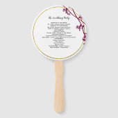 Donkerrood Violet Paarse Wildflower bruiloft progr Handwaaier (Achterkant)