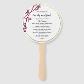 Donkerrood Violet Paarse Wildflower bruiloft progr Handwaaier (Voorkant)