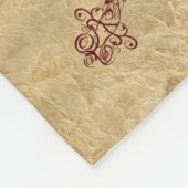 Donkerrood vioollijntekening gekreukt papier bekij fleece deken (Hoek)