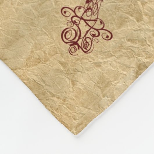 Donkerrood vioollijntekening gekreukt papier bekij fleece deken (Hoek)