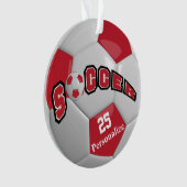 Donkerrood ⚽ Voetbal Ornament (voorkant)
