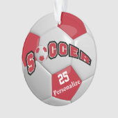 Donkerrood ⚽ Voetbal Ornament (voorkant)