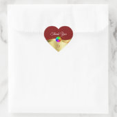 Donkerrood Wavy Gold met Logo Monogram Dank U Hart Sticker (Tas)