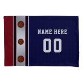 Donkerrood, wit en blauw Hoesje van de Basketball  Kussensloop (Voorkant-Links)