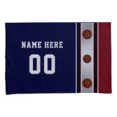 Donkerrood, wit en blauw Hoesje van de Basketball  Kussensloop (Voorkant-Rechts)