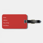 Donkerrood, wit en blauw sportontwerp bagagelabel (Achterkant horizontaal)
