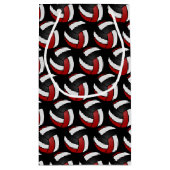 Donkerrood, wit en zwart volleybal - Personaliseer Klein Cadeauzakje (Achterkant)