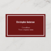 Donkerrood wit, minimaal professioneel bedrijf visitekaartje (Voorkant)