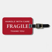 Donkerrood wit omhulsel met zorg Hartelijk dank Bagagelabel (Voorkant horizontaal)