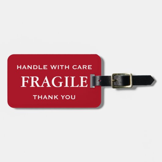 Donkerrood wit omhulsel met zorg Hartelijk dank Bagagelabel (Voorkant horizontaal)
