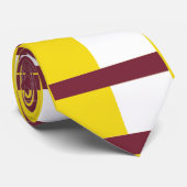 Donkerrood, wit, oranje Retro Striped Stropdas (Opgerold)