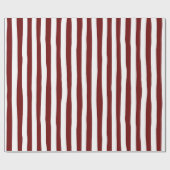 Donkerrood & Wit Scheve Strepen Cadeaupapier (Vlak)
