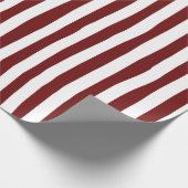 Donkerrood & Wit Scheve Strepen Cadeaupapier (Hoek)