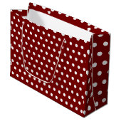 DONKERROOD WIT STIPPENPATROON AANGEPASTE STIJLVOLE GROOT CADEAUZAKJE (Voorkant Gekanteld)