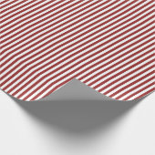 Donkerrood & Witte Strepen Cadeaupapier (Hoek)