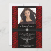 Donkerrood zwart Damask-Afstuderen uitwerken Kaart (Voorkant)