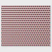 Donkerrood, zwart en wit Harlequin Wrapping Paper Cadeaupapier (Vlak)