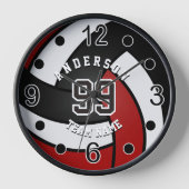 Donkerrood, zwart en wit volleybal (Voorkant)