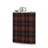Donkerrood, zwart geruit (tartan) patroon heupfles (Links)