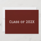 Donkerrood/zwart Graduation Cap Invitation Kaart (Achterkant)