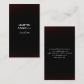 Donkerrood zwart standaard modern Visitekaartje (Voorkant / Achterkant)
