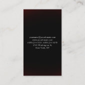 Donkerrood zwart standaard modern Visitekaartje (Achterkant)