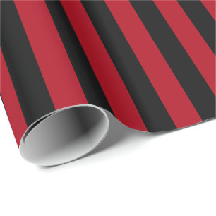 Donkerrood/Zwarte Streep Cadeaupapier