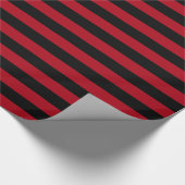 Donkerrood/Zwarte Streep Cadeaupapier (Hoek)
