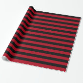 Donkerrood/Zwarte Streep Cadeaupapier (Uitgerold)
