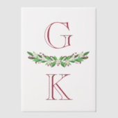 Donkerroze Berry Springs Monogram bruiloft overlay Vellum Uitnodigingen (Voorkant)