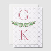 Donkerroze Berry Springs Monogram bruiloft overlay Vellum Uitnodigingen (Offset (Uitnodiging))