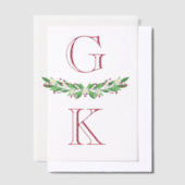 Donkerroze Berry Springs Monogram bruiloft overlay Vellum Uitnodigingen (Offset)