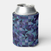 Donkerroze, blauw: driehoekig mozaïek. blikjeskoeler (Blikje Voorkant)
