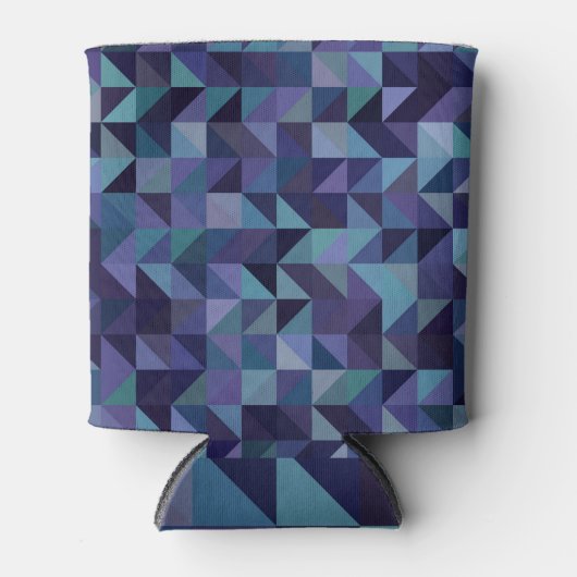 Donkerroze, blauw: driehoekig mozaïek. blikjeskoeler (Voorkant)