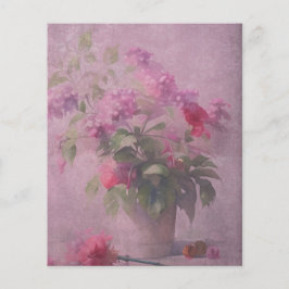 Donkerroze Bloemen & Damask Scrapbook Papier