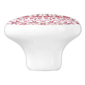 Donkerroze Bloemen Mandala Keramische Knop (Zijkant)